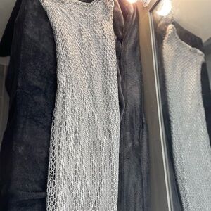 ZARA Silver Mesh Strapless Dress | Size S